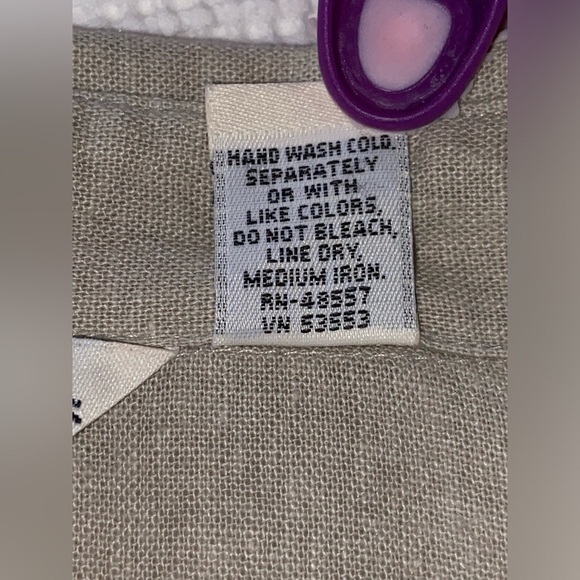 Women’s FRENCH LAUNDRY oatmeal‎ linen blend buttoned shirt size XL - Picture 11 of 15